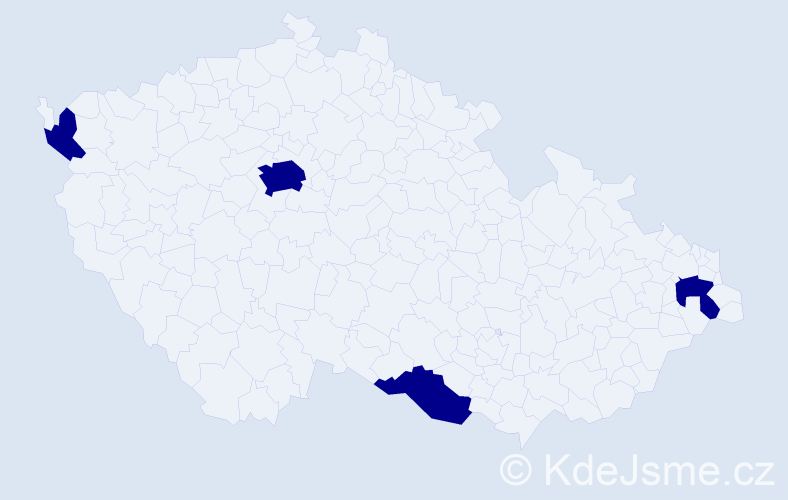 Jméno: 'Gia Han', počet výskytů 4 v celé ČR