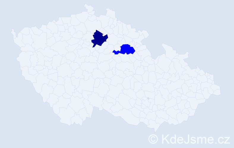 Jméno: 'Rosaria', počet výskytů 2 v celé ČR