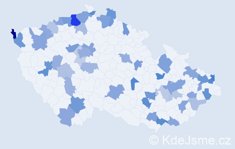 Jméno: 'Melissa', počet výskytů 122 v celé ČR