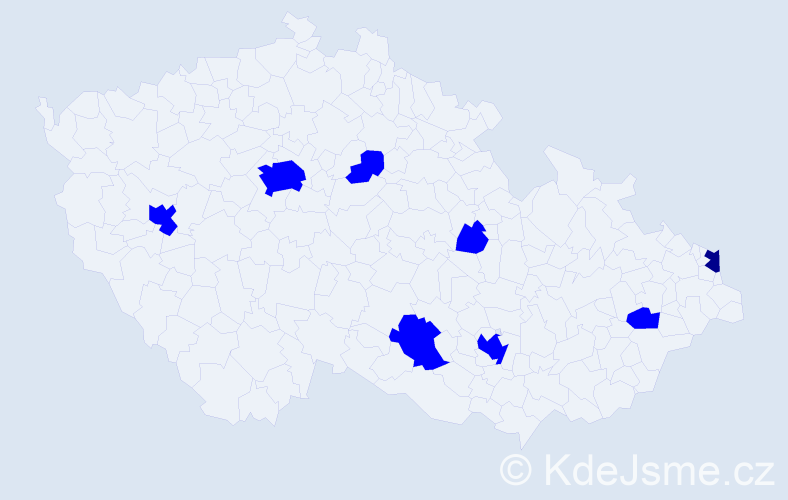 Jméno: 'Annabel', počet výskytů 9 v celé ČR
