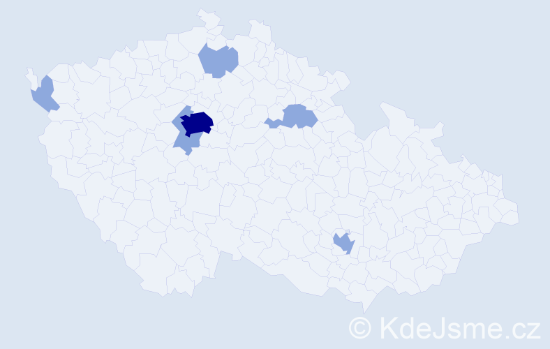 Jméno: 'Yauheniya', počet výskytů 15 v celé ČR