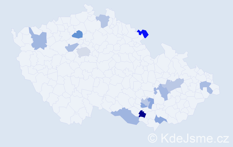 Jméno: 'Larissa', počet výskytů 17 v celé ČR