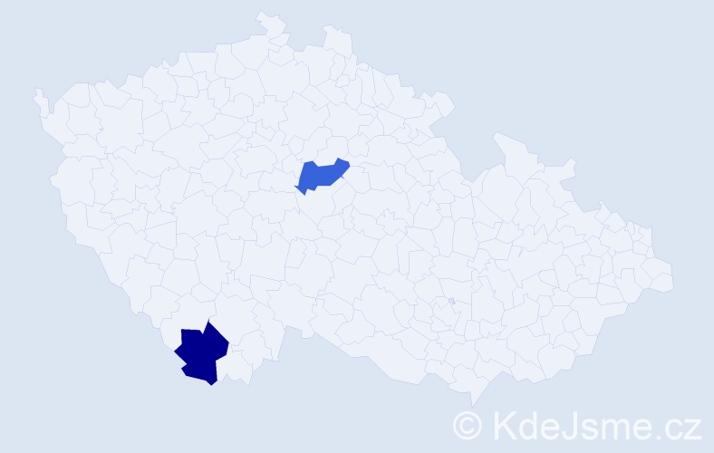 Jméno: 'Xiaoqiang', počet výskytů 2 v celé ČR