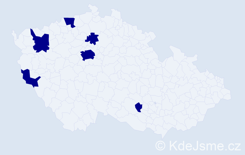 Jméno: 'Jevhenija', počet výskytů 6 v celé ČR