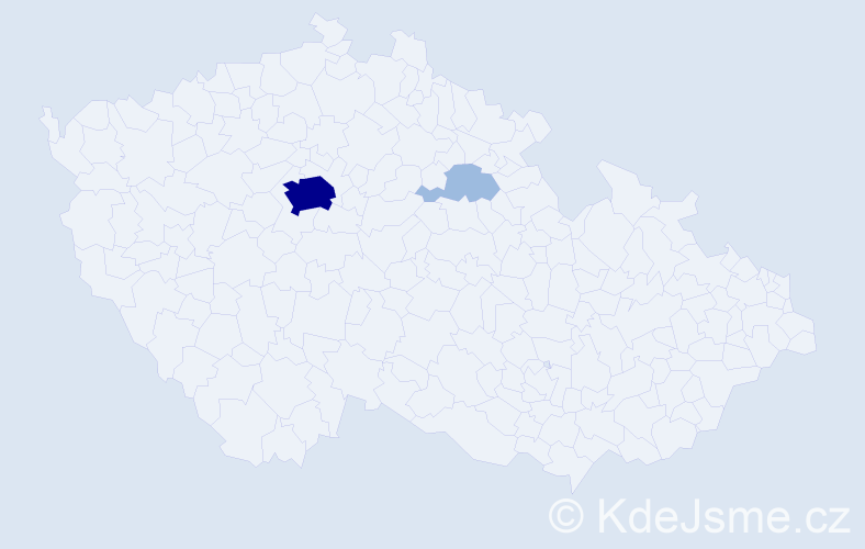 Jméno: 'Akbar', počet výskytů 5 v celé ČR