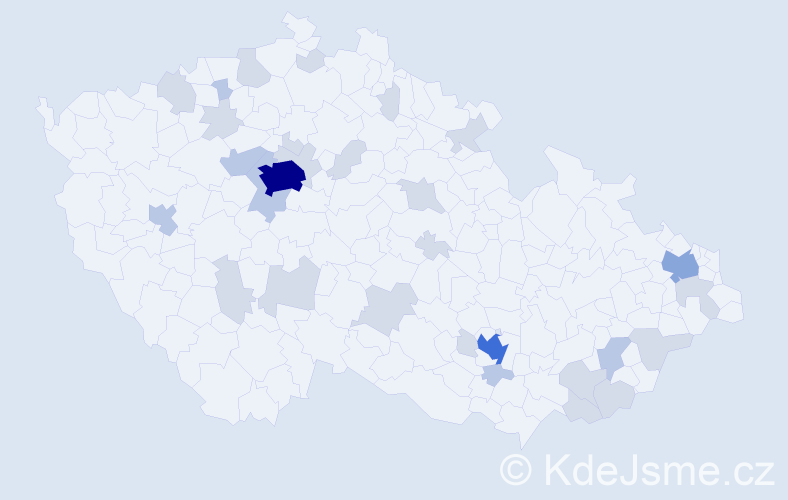 Jméno: 'Nadia', počet výskytů 64 v celé ČR