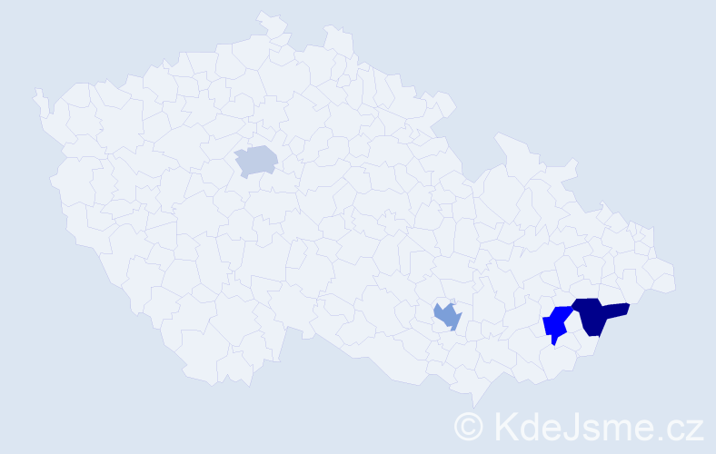 Jméno: 'Hamid', počet výskytů 4 v celé ČR