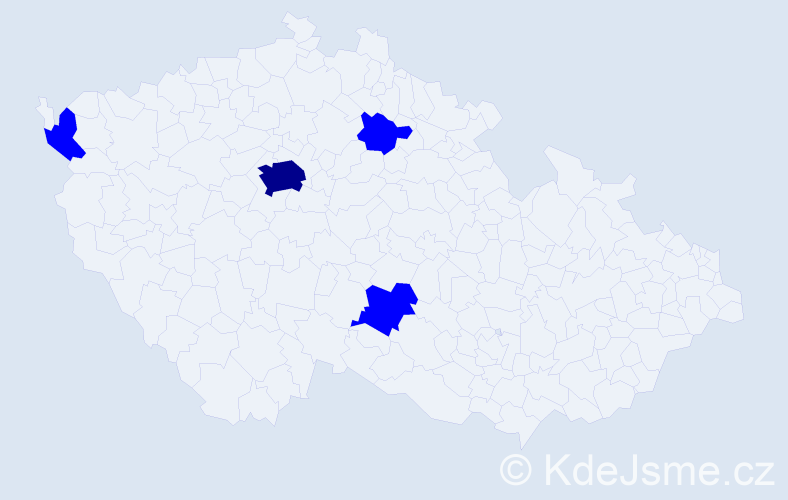 Jméno: 'Vo', počet výskytů 5 v celé ČR