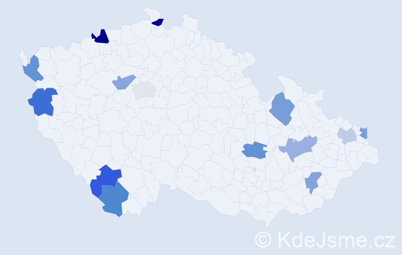Jméno: 'Linhart', počet výskytů 15 v celé ČR