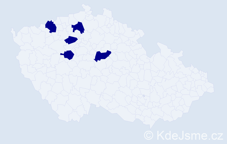 Jméno: 'Vácslav', počet výskytů 5 v celé ČR