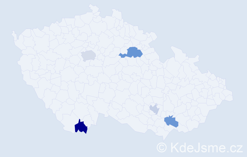 Jméno: 'Kaira', počet výskytů 7 v celé ČR