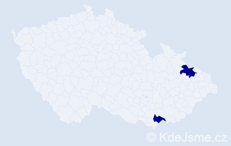 Jméno: 'Dália', počet výskytů 2 v celé ČR