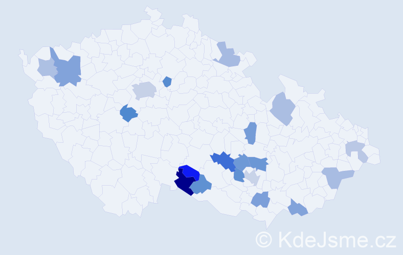 Jméno: 'Živa', počet výskytů 30 v celé ČR