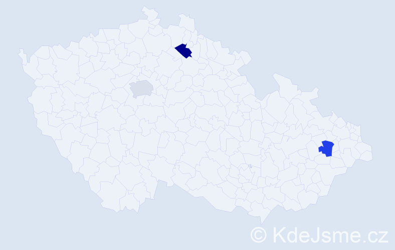 Jméno: 'Ebru', počet výskytů 3 v celé ČR
