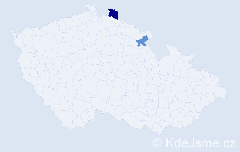 Jméno: 'Meike', počet výskytů 2 v celé ČR