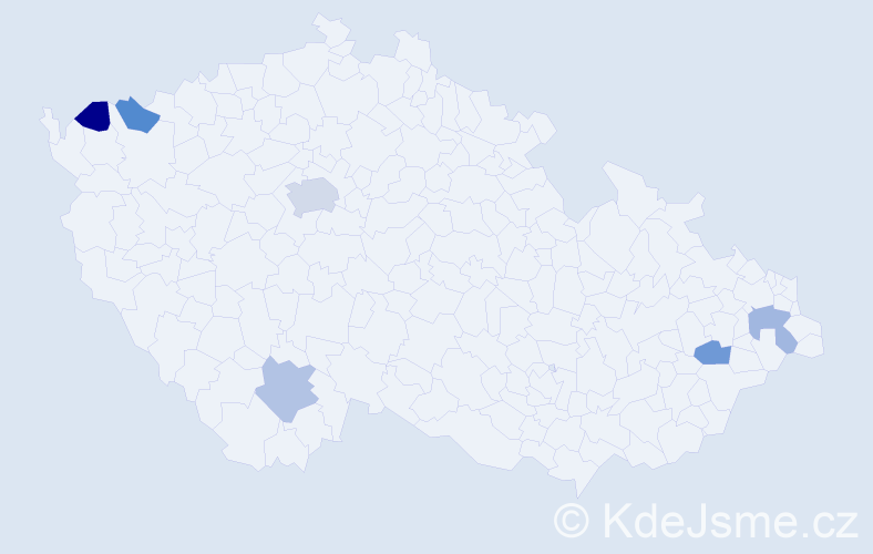Jméno: 'Asta', počet výskytů 8 v celé ČR