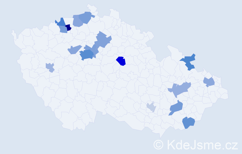 Jméno: 'Ilia', počet výskytů 31 v celé ČR