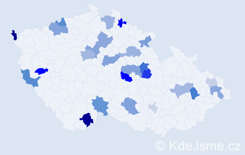Jméno: 'Tomáš Josef', počet výskytů 31 v celé ČR