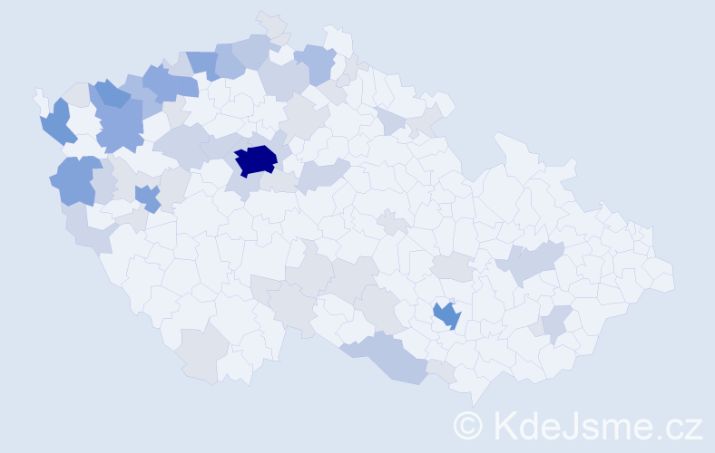 Jméno: 'Lien', počet výskytů 157 v celé ČR