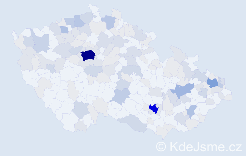 Jméno: 'Michelle', počet výskytů 371 v celé ČR