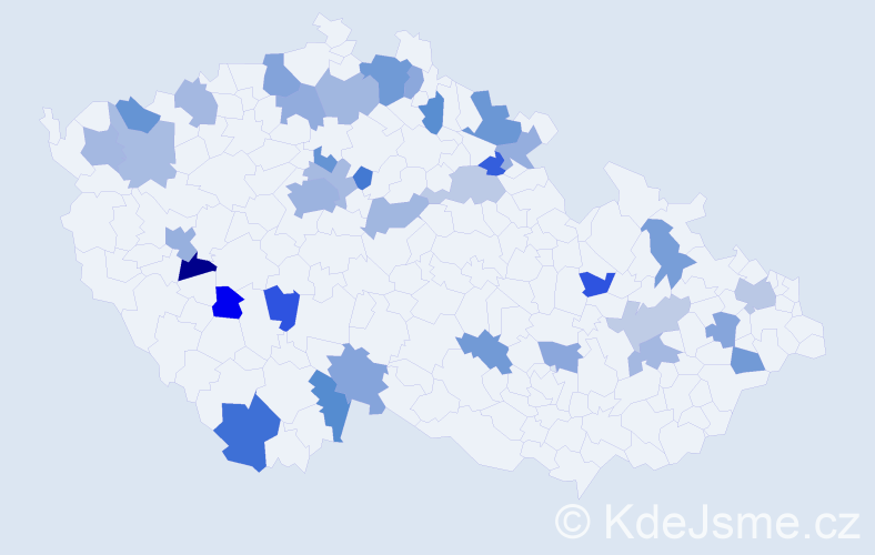 Jméno: 'Helenka', počet výskytů 51 v celé ČR