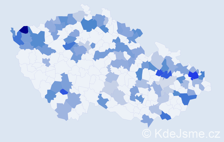Jméno: 'Brian', počet výskytů 207 v celé ČR