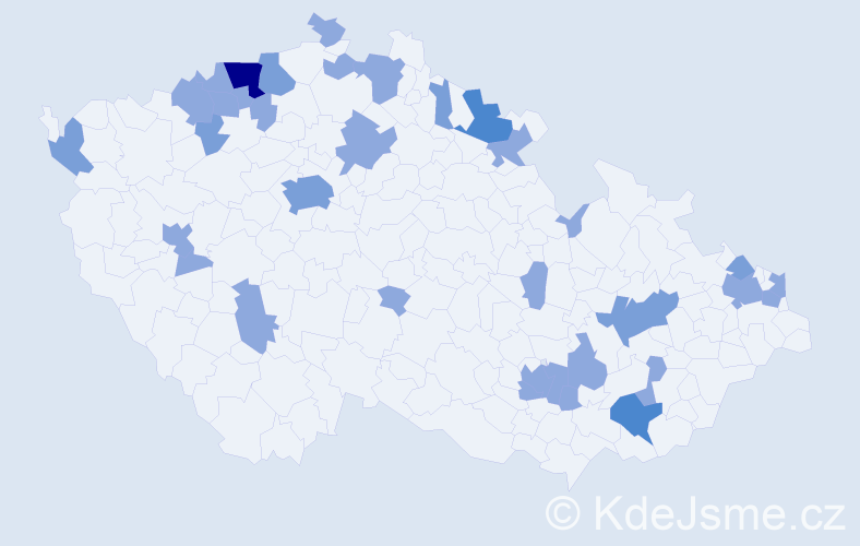 Jméno: 'Valburga', počet výskytů 52 v celé ČR