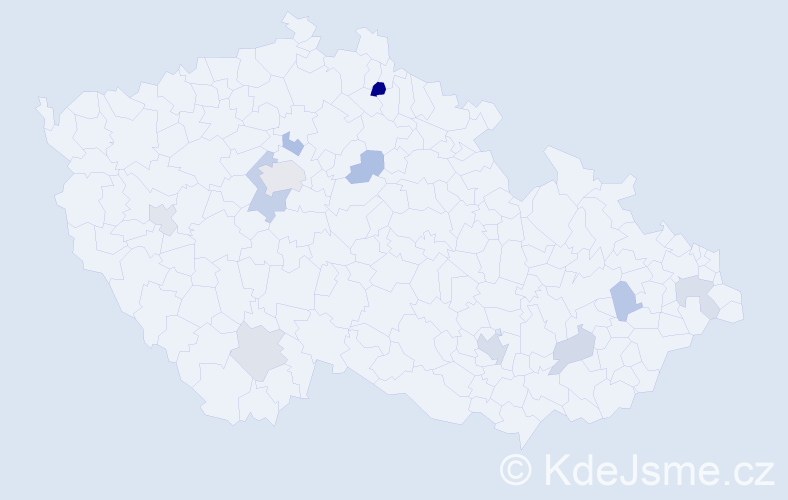 Jméno: 'Ernesto', počet výskytů 19 v celé ČR