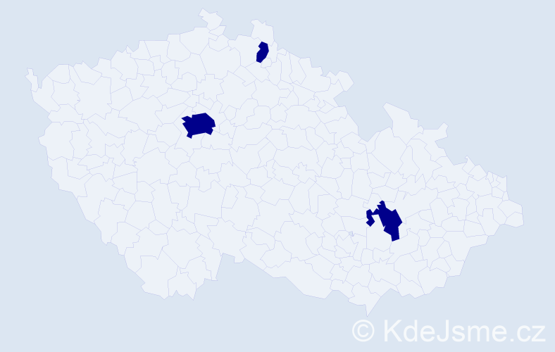 Jméno: 'Mikuláš Jakub', počet výskytů 3 v celé ČR