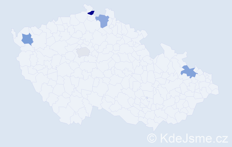 Jméno: 'Gerhardt', počet výskytů 5 v celé ČR