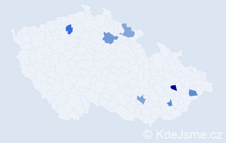 Jméno: 'Moritz', počet výskytů 10 v celé ČR
