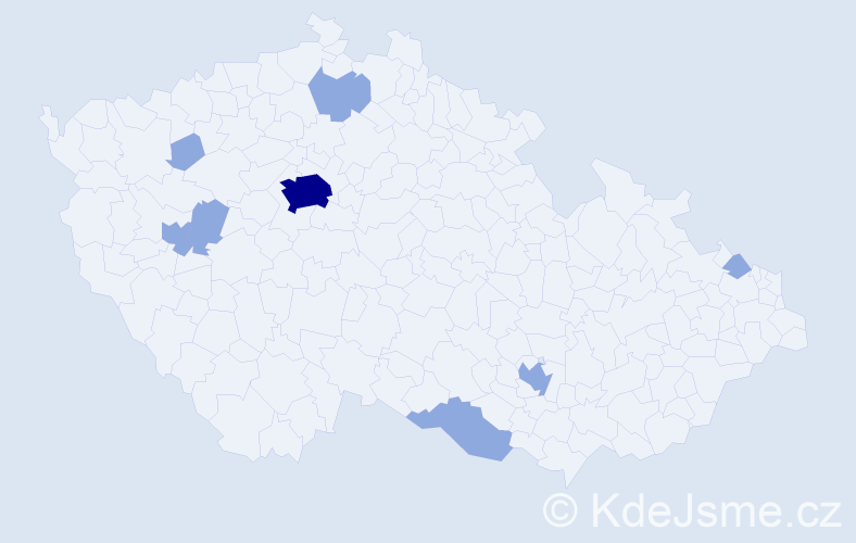 Jméno: 'Miro', počet výskytů 12 v celé ČR
