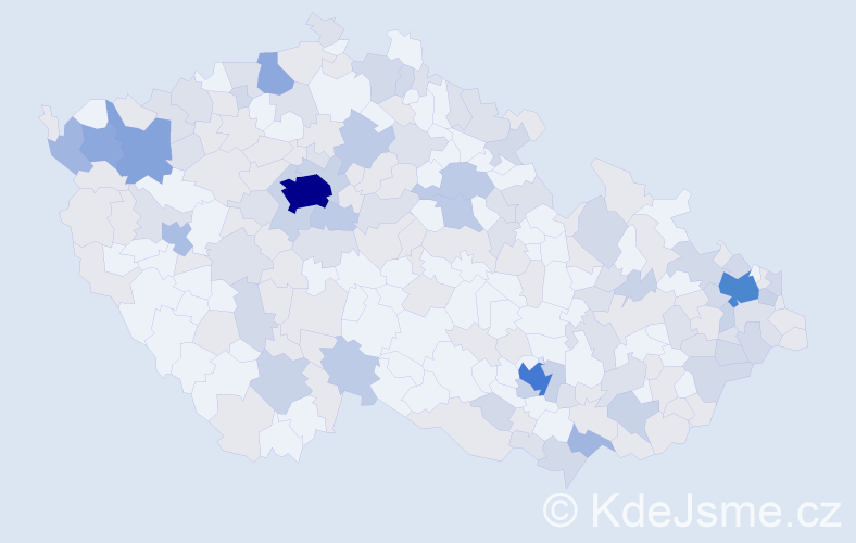 Jméno: 'Vivien', počet výskytů 377 v celé ČR