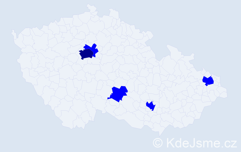 Jméno: 'Mane', počet výskytů 6 v celé ČR