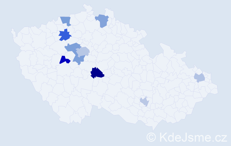 Jméno: 'Hanan', počet výskytů 12 v celé ČR