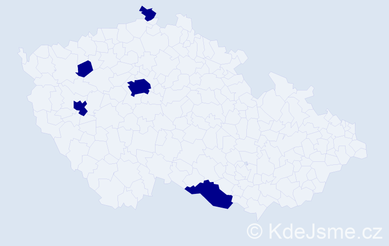 Jméno: 'Altantulga', počet výskytů 5 v celé ČR