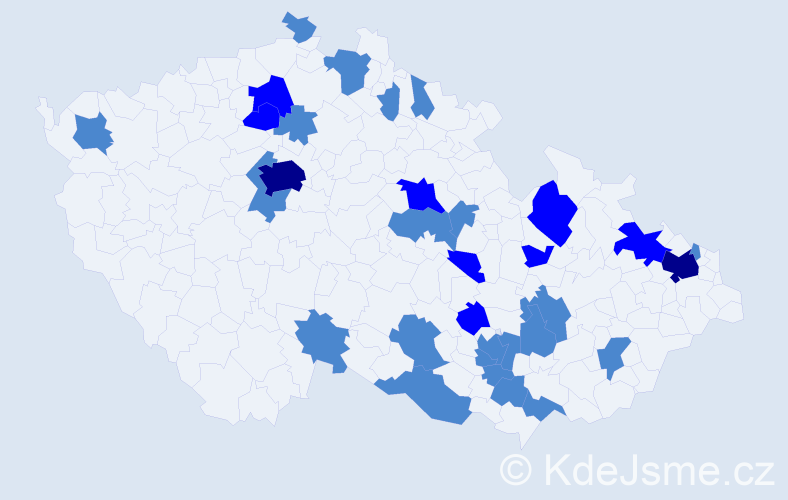 Jméno: 'Blahomír', počet výskytů 43 v celé ČR