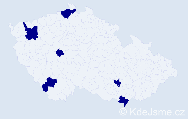 Jméno: 'Deny', počet výskytů 7 v celé ČR