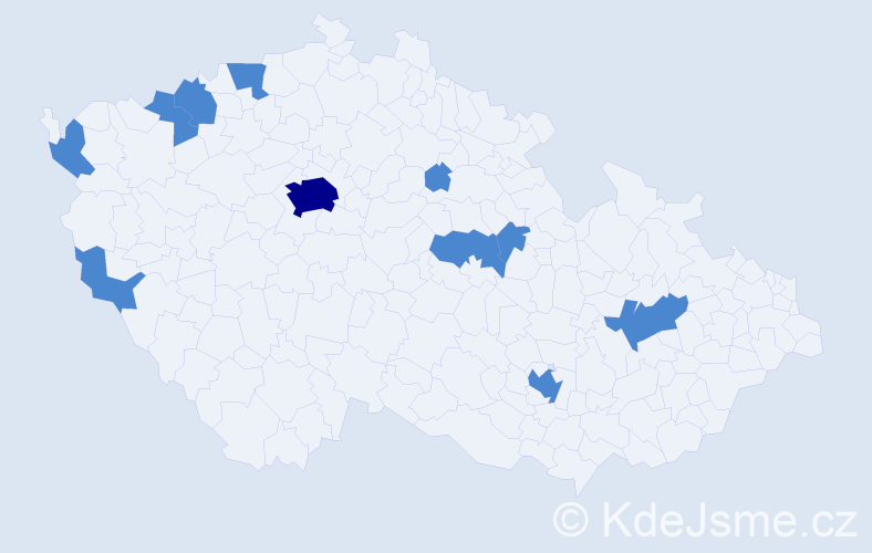 Jméno: 'Duc Viet', počet výskytů 13 v celé ČR