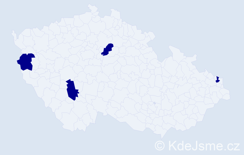 Jméno: 'Julij', počet výskytů 4 v celé ČR
