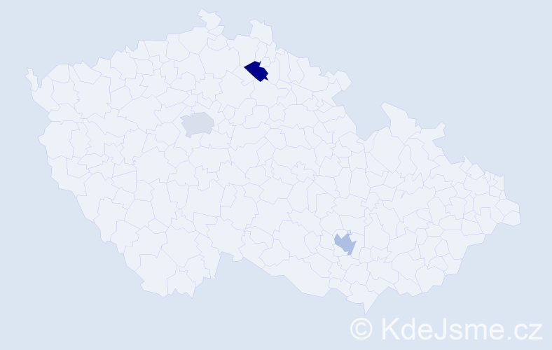 Jméno: 'Adeline', počet výskytů 3 v celé ČR