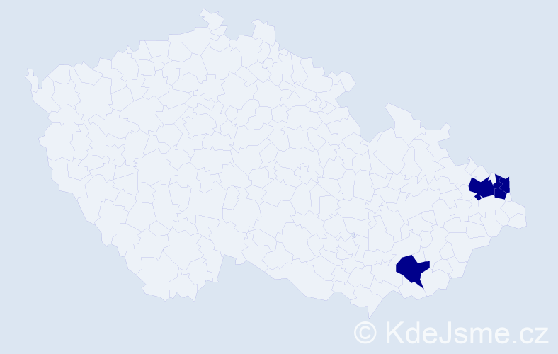 Jméno: 'Sigmund', počet výskytů 5 v celé ČR