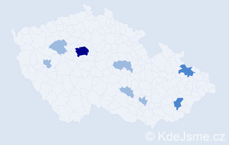 Jméno: 'Manon', počet výskytů 13 v celé ČR