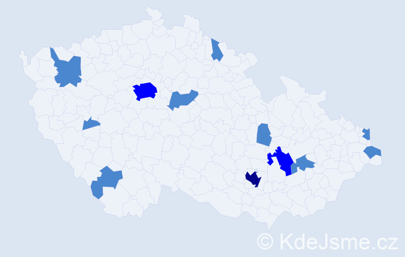 Jméno: 'Chanel', počet výskytů 16 v celé ČR