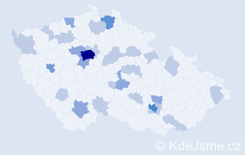 Jméno: 'Sam', počet výskytů 58 v celé ČR