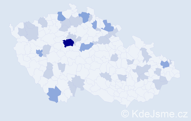 Jméno: 'Helenka', počet výskytů 63 v celé ČR