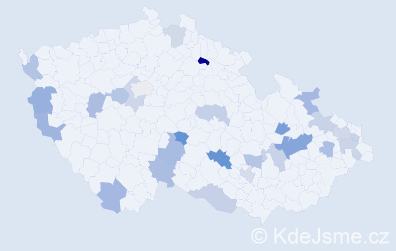 Jméno: 'Jaromil', počet výskytů 34 v celé ČR