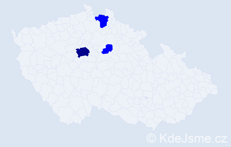 Jméno: 'James Daniel', počet výskytů 4 v celé ČR
