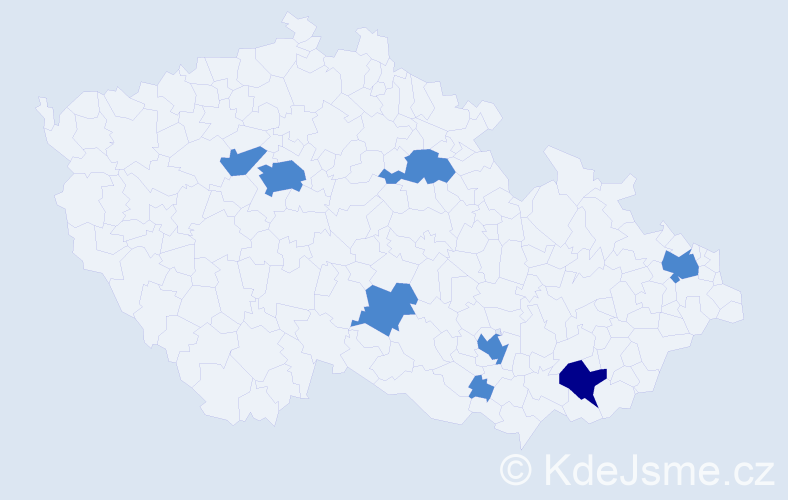 Jméno: 'Cyprián', počet výskytů 10 v celé ČR