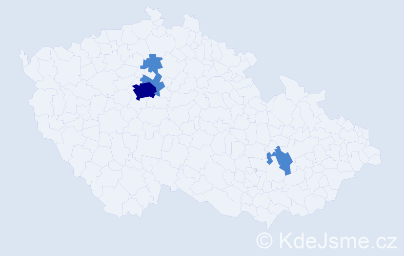 Jméno: 'Nadir', počet výskytů 6 v celé ČR